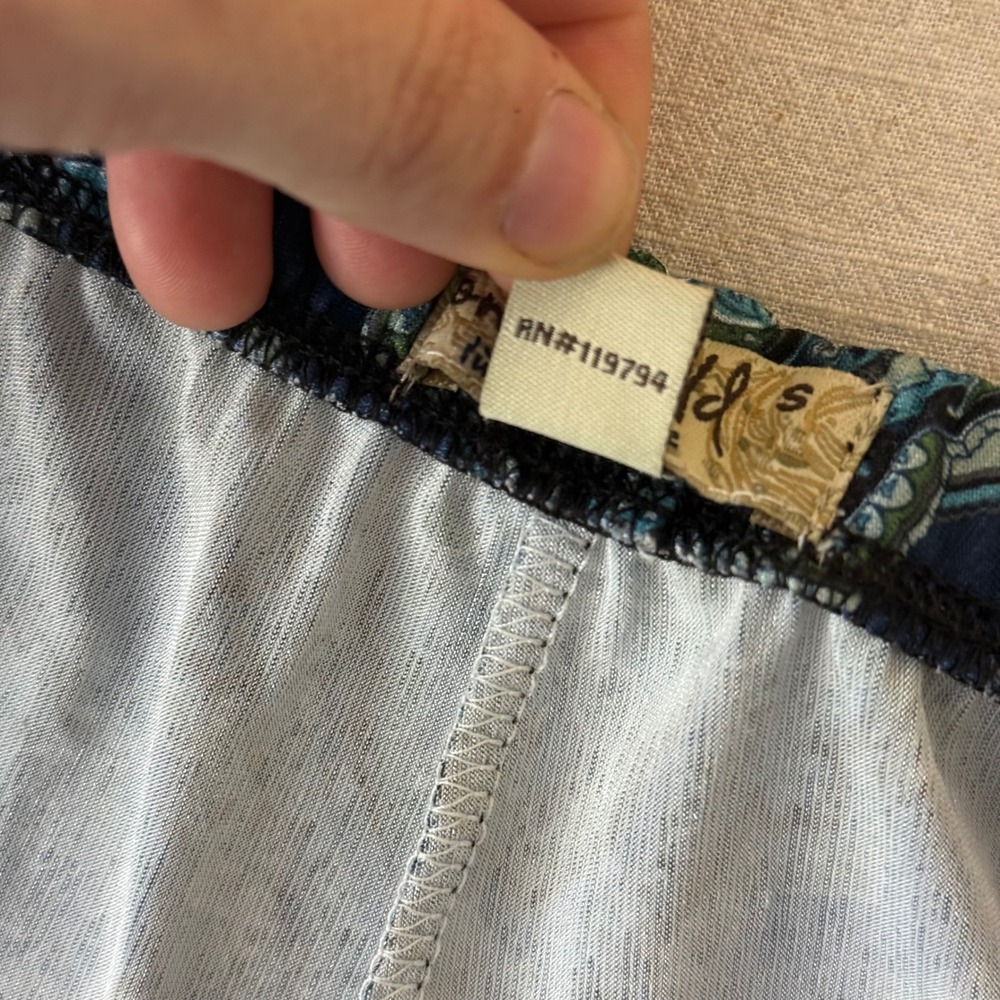 One World Live and Let Live‎ Teal Paisley Wide Leg Palazzo Pants Small - Picture 9 of 9
